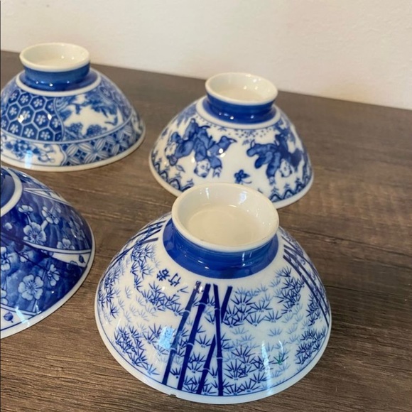 Blue & White Japanese Rice Cups - Picture 6 of 10